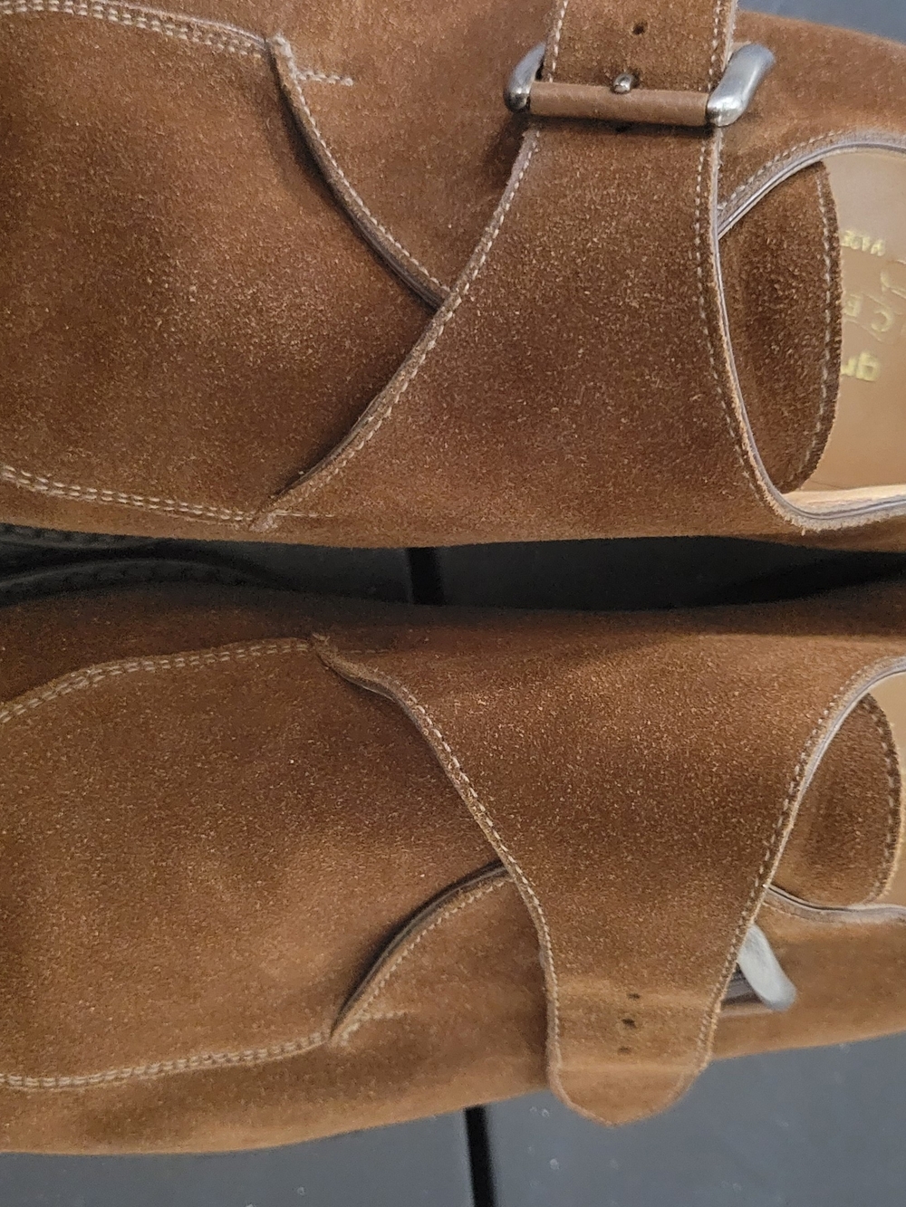 Gravati Certo Brown Suede Single Buckle Monk Strap Shoes